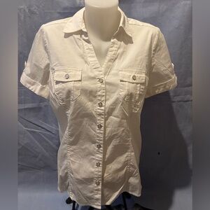Women's White Button-Up Shirt